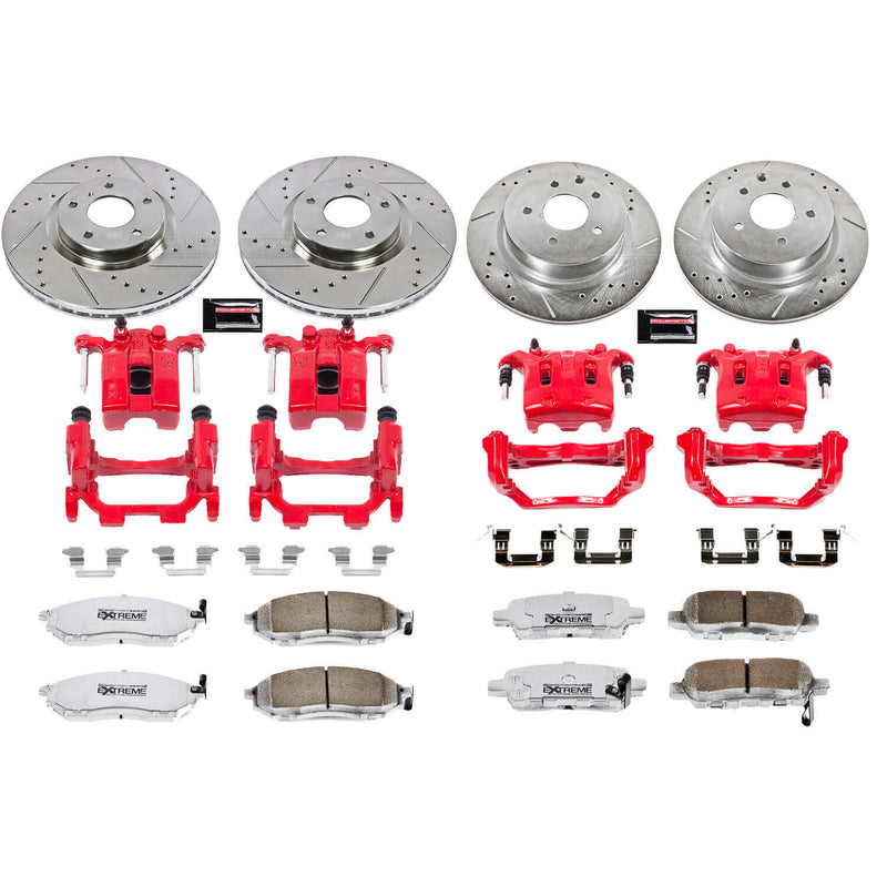 Power Stop KC114B-26 Z26 Extreme Street Warrior 1-Click Brake Kit With Calipers (Front And Rear) for 2009-2013 INFINITI G25 product image
