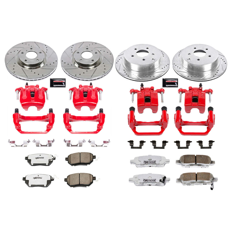Power Stop KC119-26 Z26 Extreme Street Warrior 1-Click Brake Kit With Calipers (Front And Rear) for 2006-2007 Nissan Murano product image