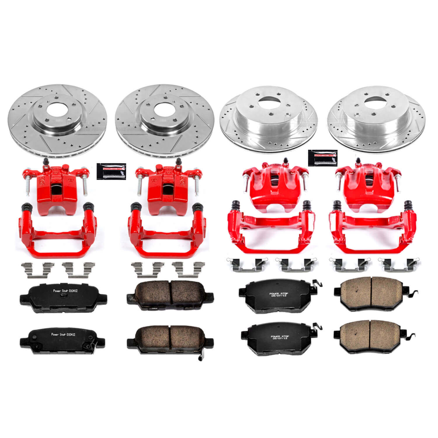 Power Stop KC119 - Z23 Evolution Sport Performance 1-Click Brake Kit With Calipers (Front And Rear) vehicle fitment brake part