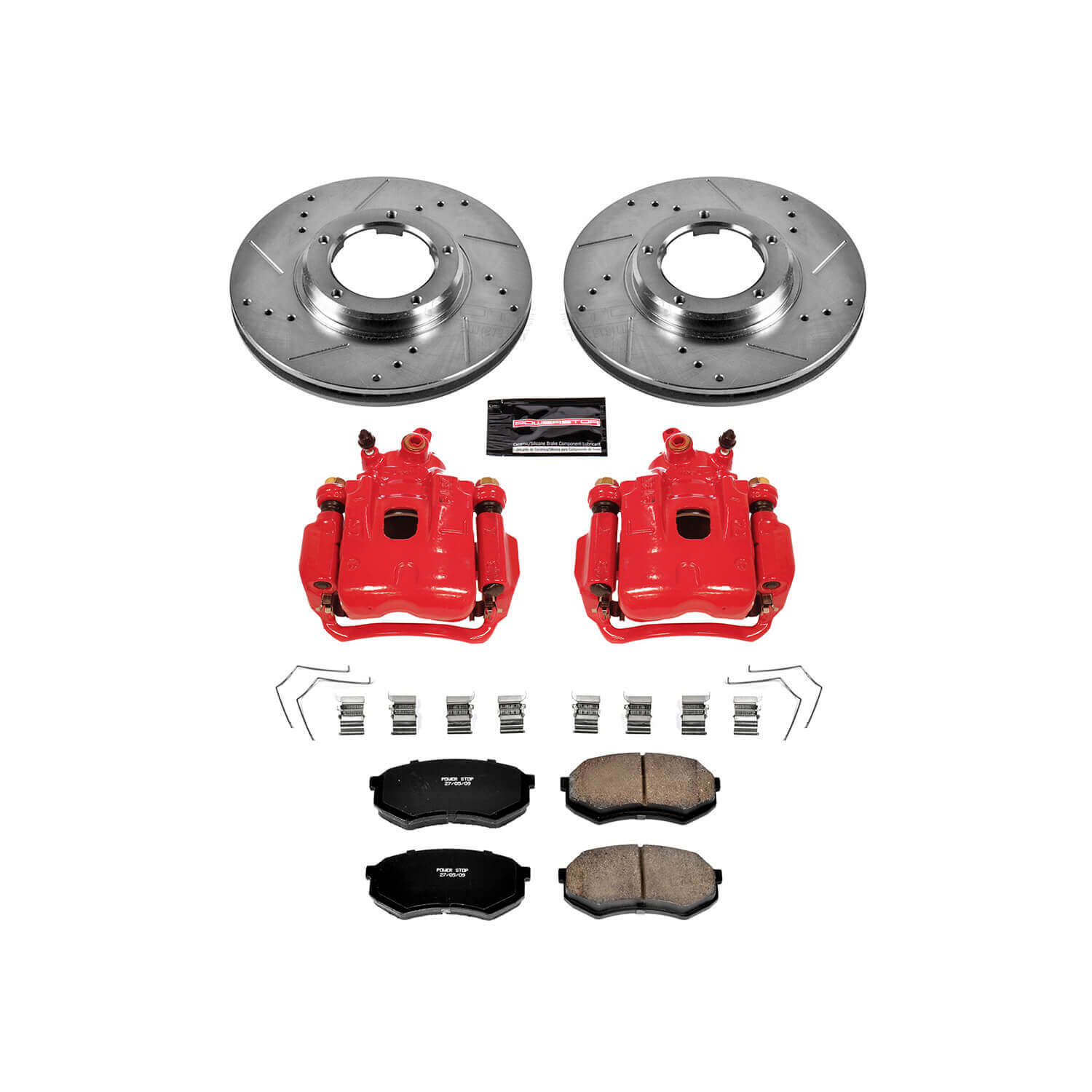 Power Stop KC1232 Z23 Evolution Sport Performance 1-Click Drilled And Slotted Front Brake Kit With Calipers for 1995-2004 Toyota Tacoma product image