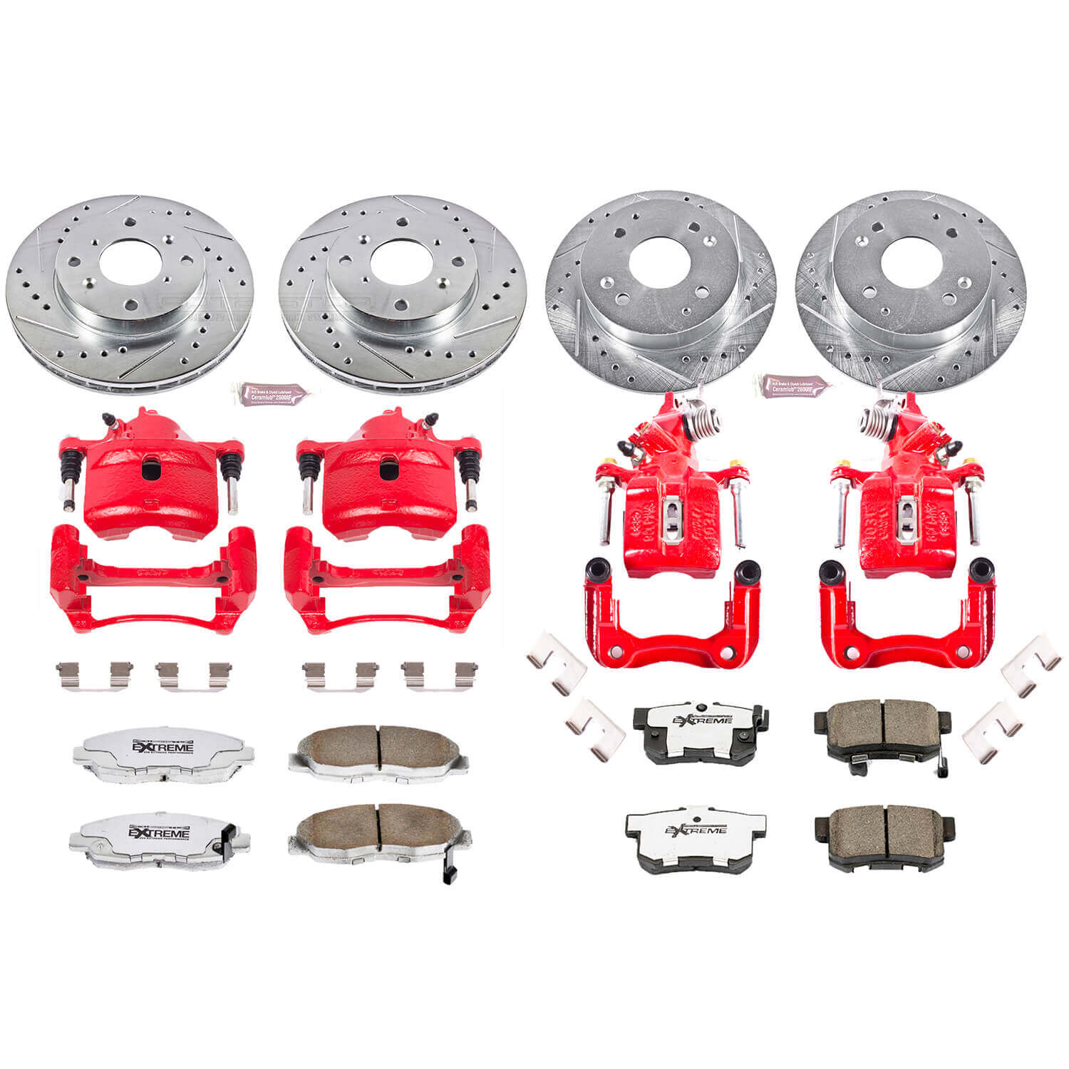 Power Stop KC1240A-26 Z26 Extreme Street Warrior 1-Click Brake Kit With Calipers (Front And Rear) for 1998-2002 Honda Accord Coupe (2 Door) product image