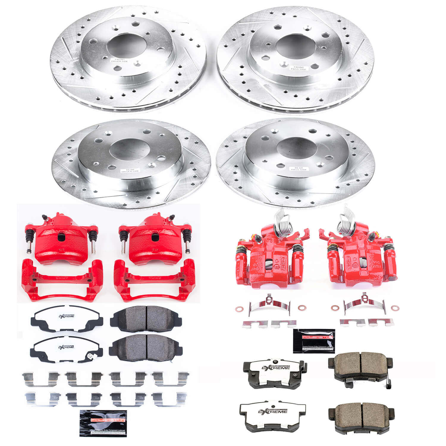 Power Stop KC1240B-26 Z26 Street Warrior 1-Click Front And Rear Brake Kit With Calipers for 1998-2002 Honda Accord Sedan (4 Door) Rear Disc product image