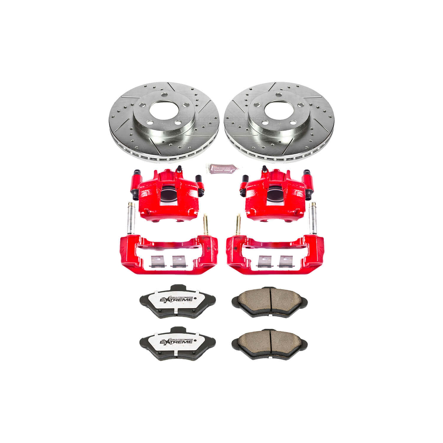 Power Stop KC1299-26 Z26 Extreme Street Warrior 1-Click Brake Kit With Calipers (Front) for 1994-1998 Ford Mustang product image