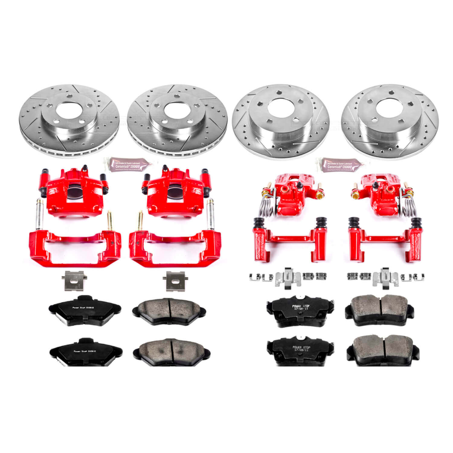 Power Stop KC1300 Z23 Evolution Sport Performance 1-Click Brake Kit With Calipers (Front And Rear) for 1994-1998 Ford Mustang product image