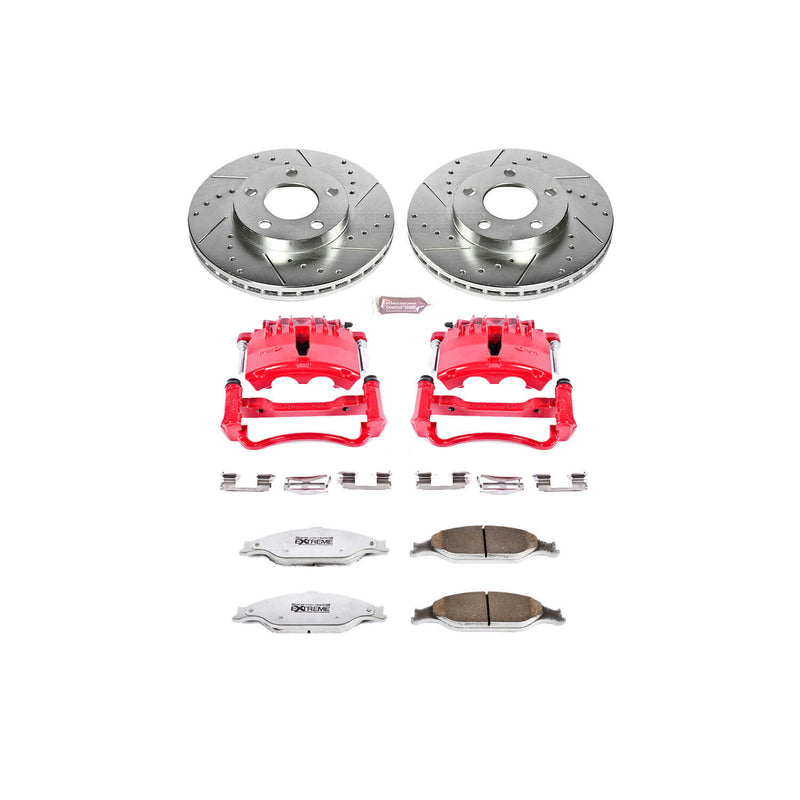 Power Stop KC1301-26 Z26 Extreme Street Warrior 1-Click Brake Kit With Calipers (Front) for 1999-2002 Ford Mustang product image