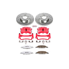 Power Stop KC1301A-26 Z26 Extreme Street Warrior 1-Click Brake Kit With Calipers (Front) for 2003-2004 Ford Mustang product image