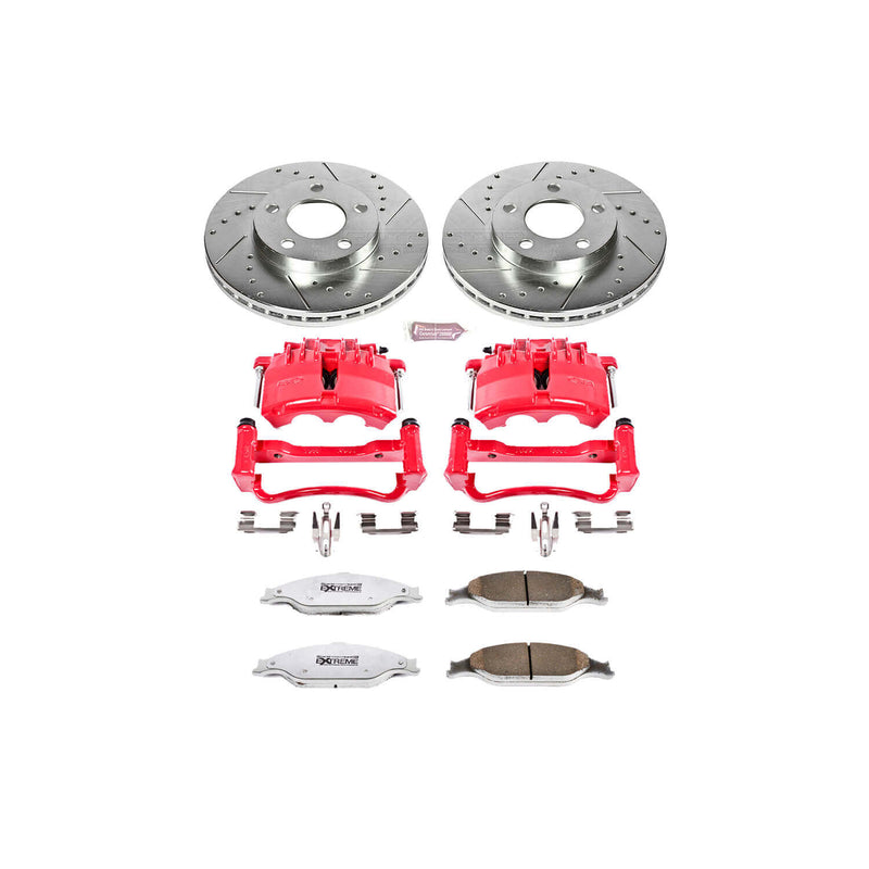 Power Stop KC1301A-26 Z26 Extreme Street Warrior 1-Click Brake Kit With Calipers (Front) for 2003-2004 Ford Mustang product image