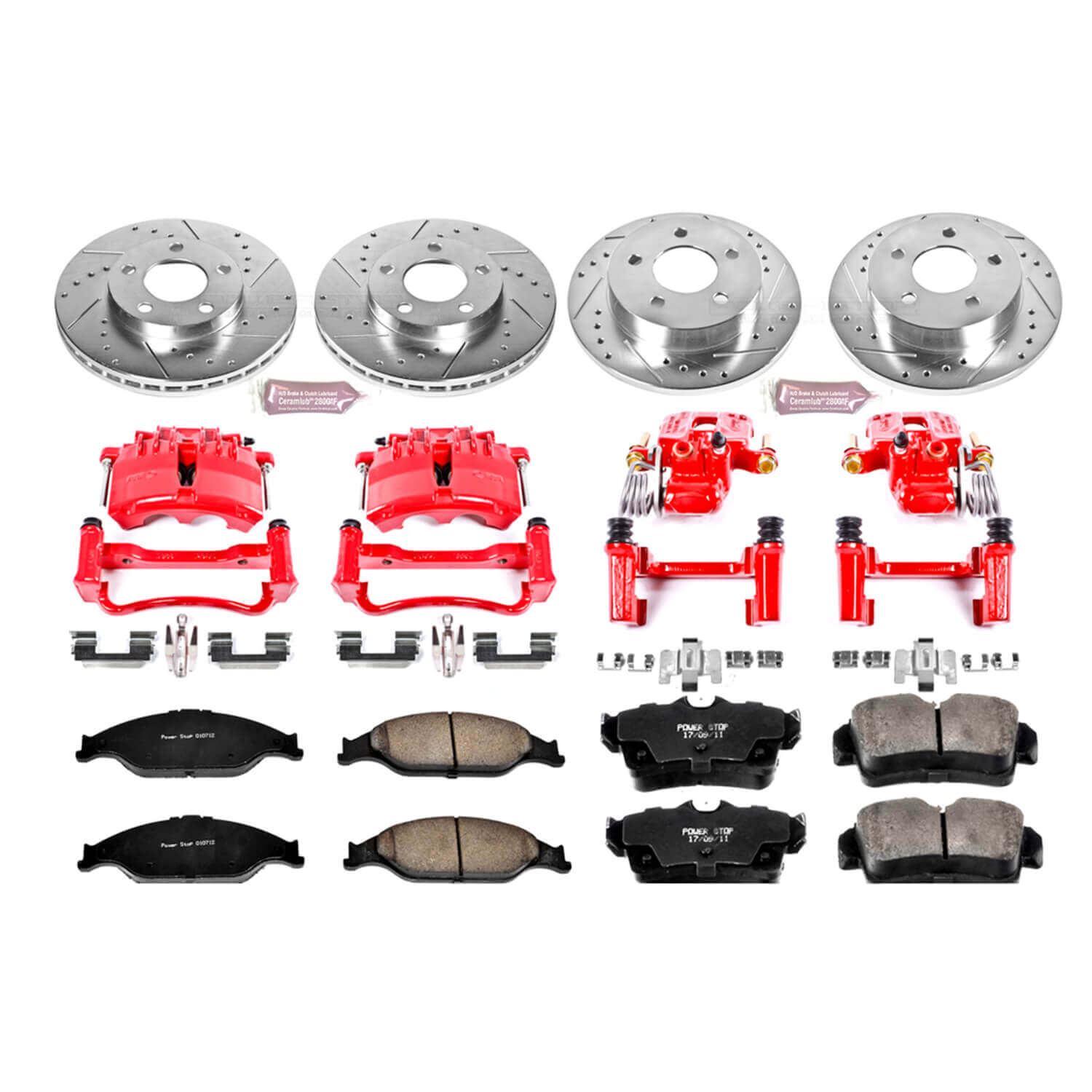 Power Stop KC1302A Z23 Evolution Sport Performance 1-Click Brake Kit With Calipers (Front And Rear) for 2003-2004 Ford Mustang product image