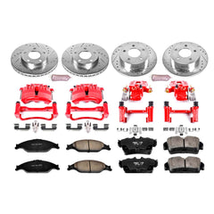 Power Stop KC1302A Z23 Evolution Sport Performance 1-Click Brake Kit With Calipers (Front And Rear) for 2003-2004 Ford Mustang product image