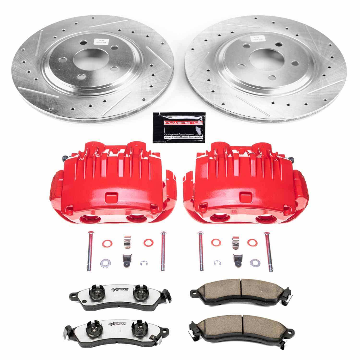 Power Stop KC1304D-26 Z26 Street Warrior 1-Click Pad And Rotor Kit With Calipers for 1994-1998 Ford Mustang Svt Cobra product image