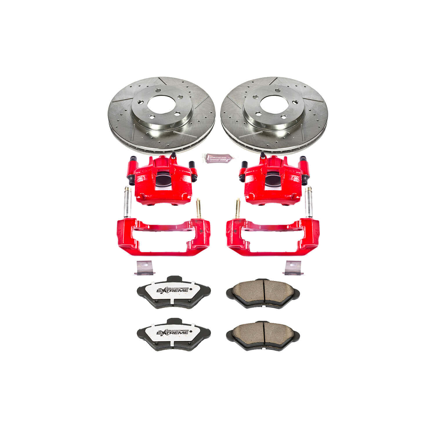 Power Stop KC1325-26 Z26 Extreme Street Warrior 1-Click Brake Kit With Calipers (Front) for 1993-1997 Ford Thunderbird product image