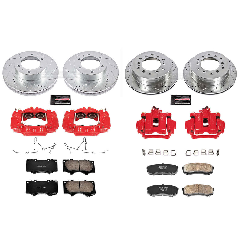 Power Stop KC138 Z23 Evolution Sport Performance 1-Click Drilled And Slotted Front And Rear Brake Kit With Calipers for 2003-2009 Toyota 4RUNNER product image