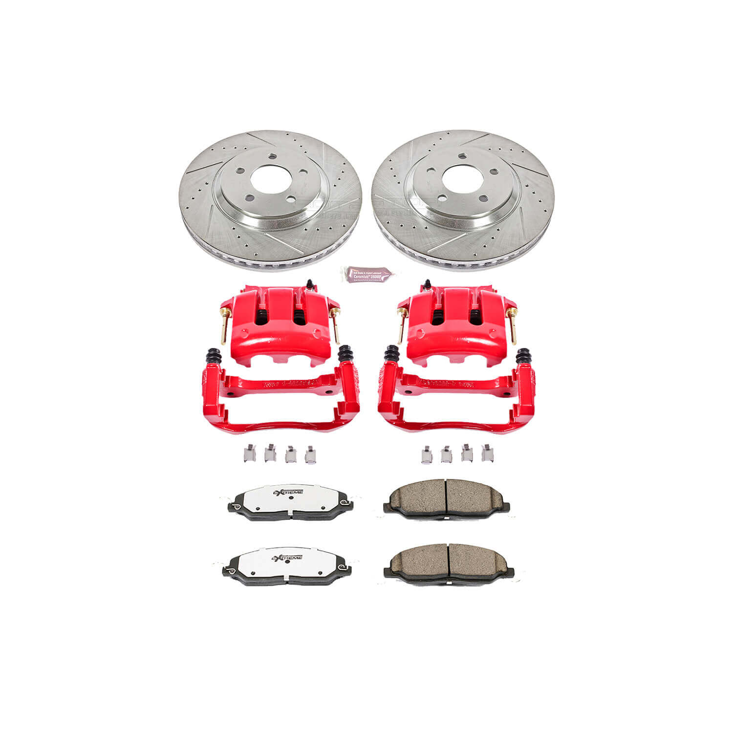 Power Stop KC1380-26 Z26 Extreme Street Warrior 1-Click Brake Kit With Calipers (Front) for 2005-2010 Ford Mustang product image
