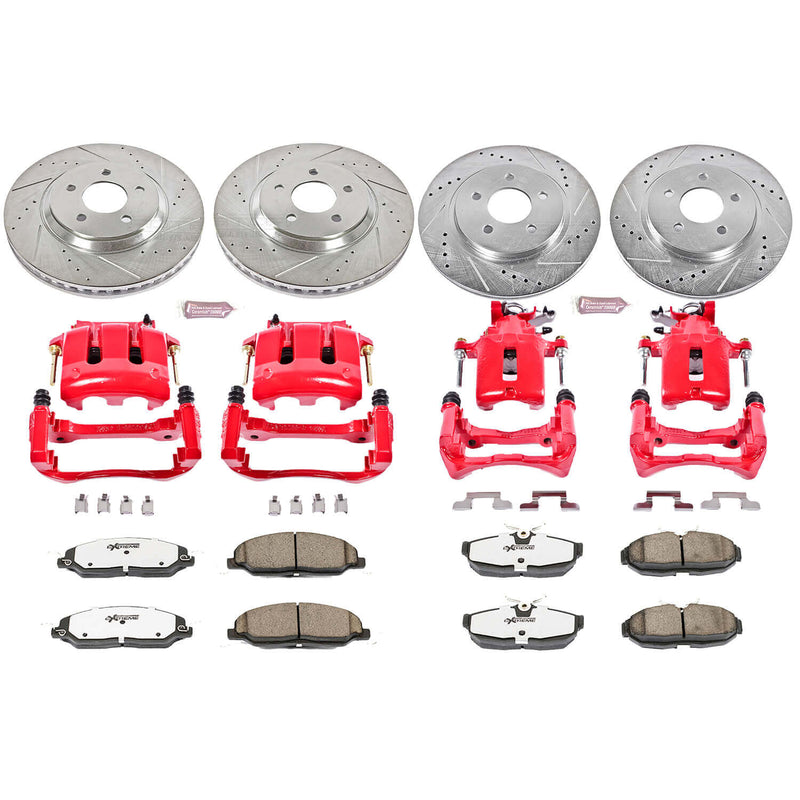 Power Stop KC1381-26 Z26 Extreme Street Warrior 1-Click Brake Kit With Calipers (Front And Rear) for 2005-2010 Ford Mustang product image