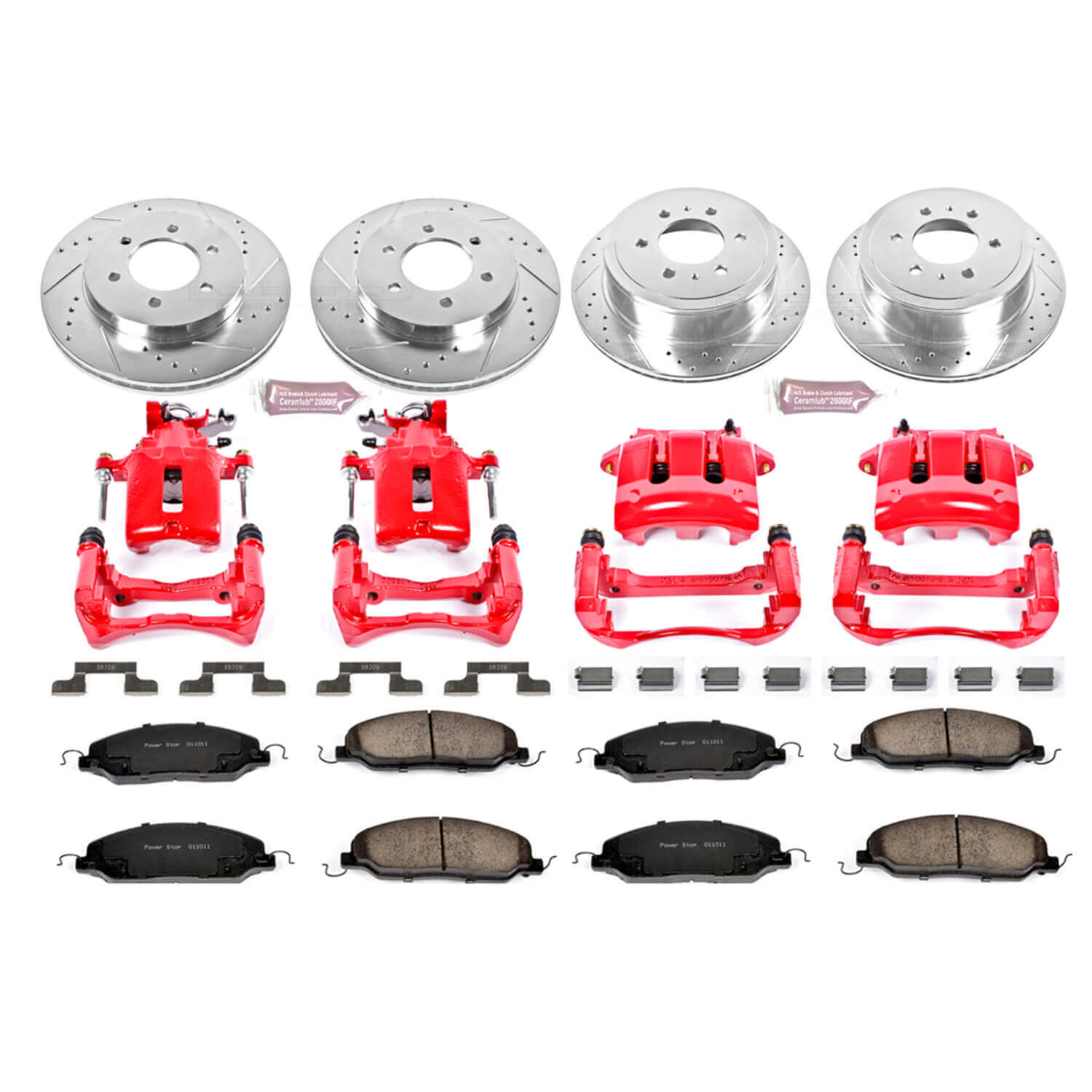 Power Stop KC1381 Z23 Evolution Sport Performance 1-Click Brake Kit With Calipers (Front And Rear) for 2005-2010 Ford Mustang product image