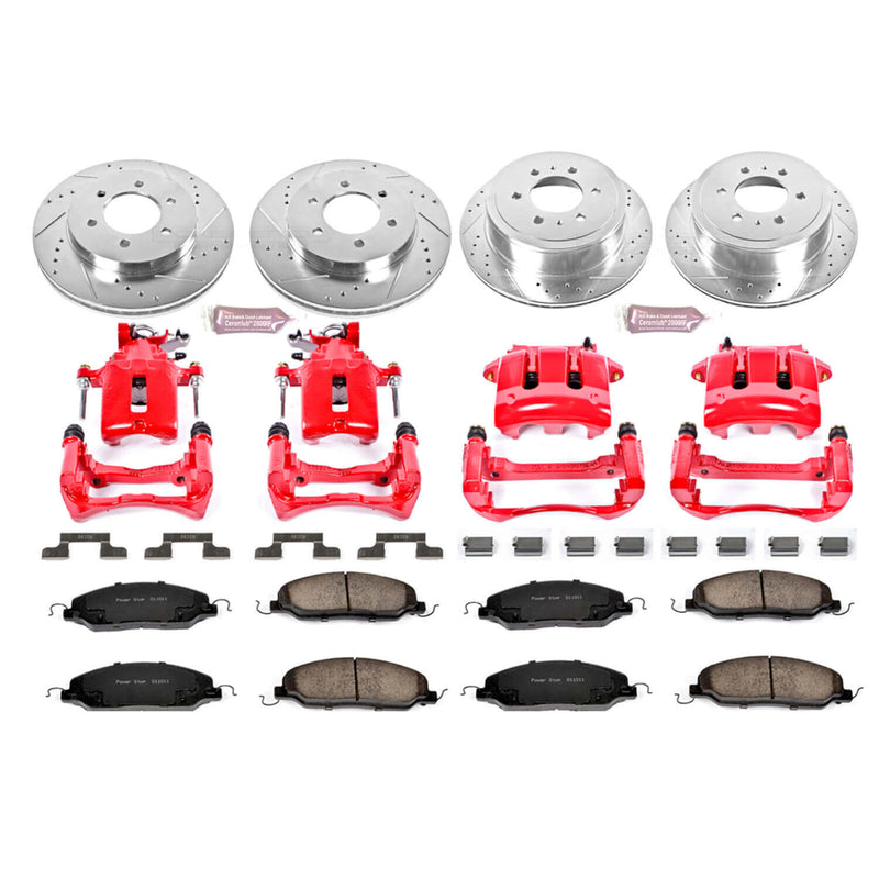 Power Stop KC1381 Z23 Evolution Sport Performance 1-Click Brake Kit With Calipers (Front And Rear) for 2005-2010 Ford Mustang product image