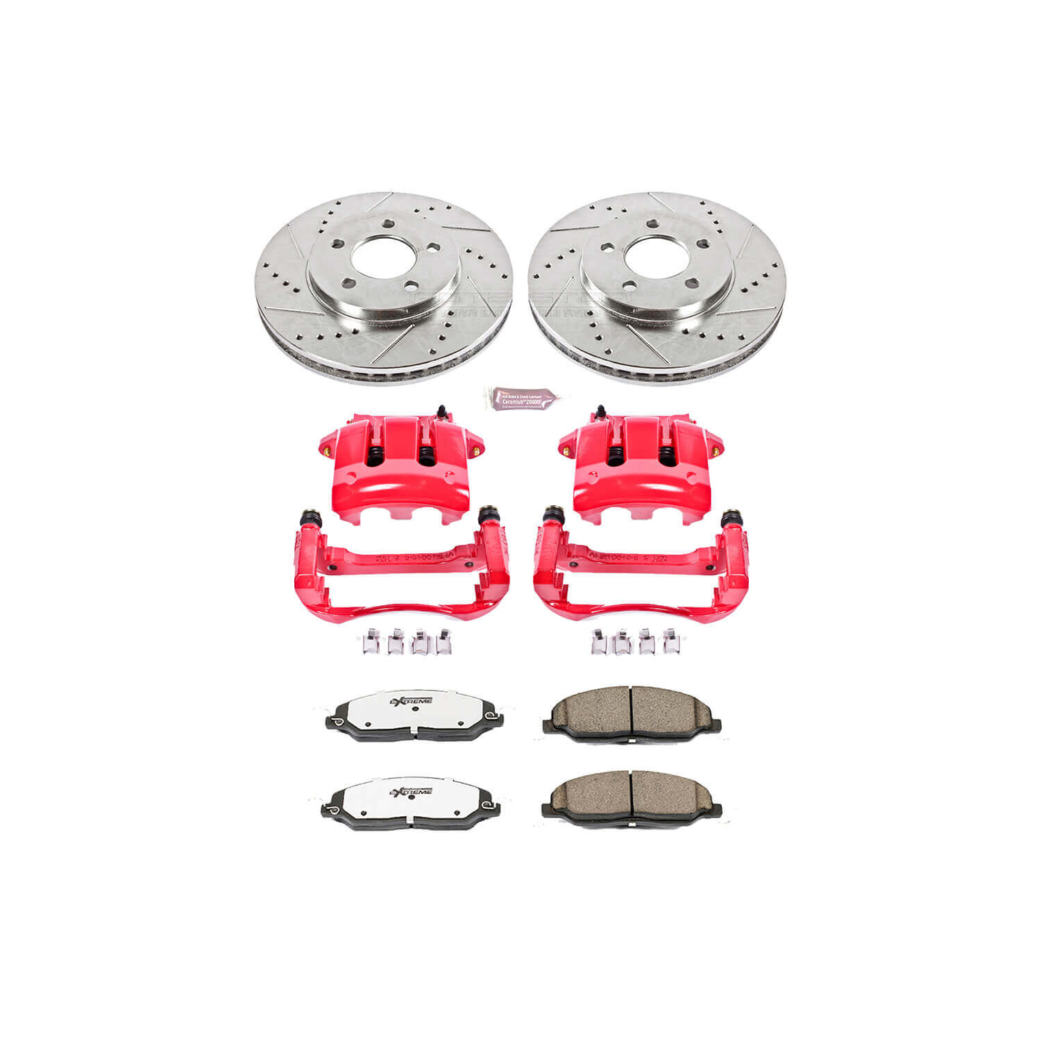 Power Stop KC1382-26 Z26 Extreme Street Warrior 1-Click Brake Kit With Calipers (Front) for 2005-2010 Ford Mustang product image