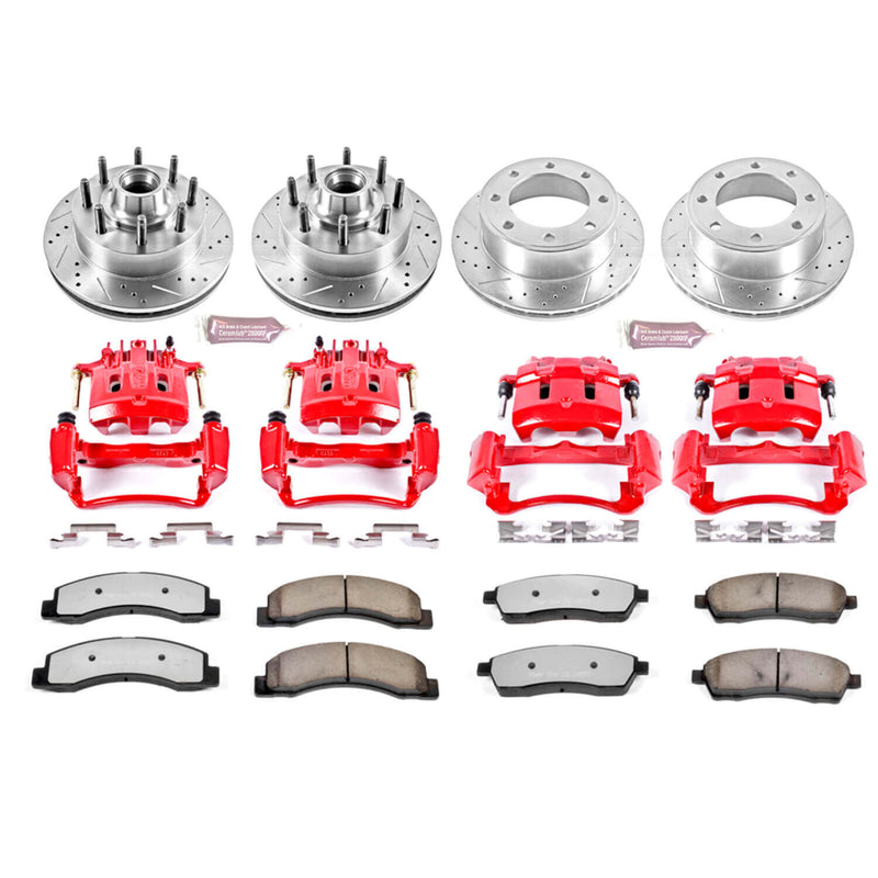 Power Stop KC1393-36 - Z36 Extreme Performance Truck And Tow 1-Click Brake Kit With Calipers (Front And Rear) vehicle fitment brake part