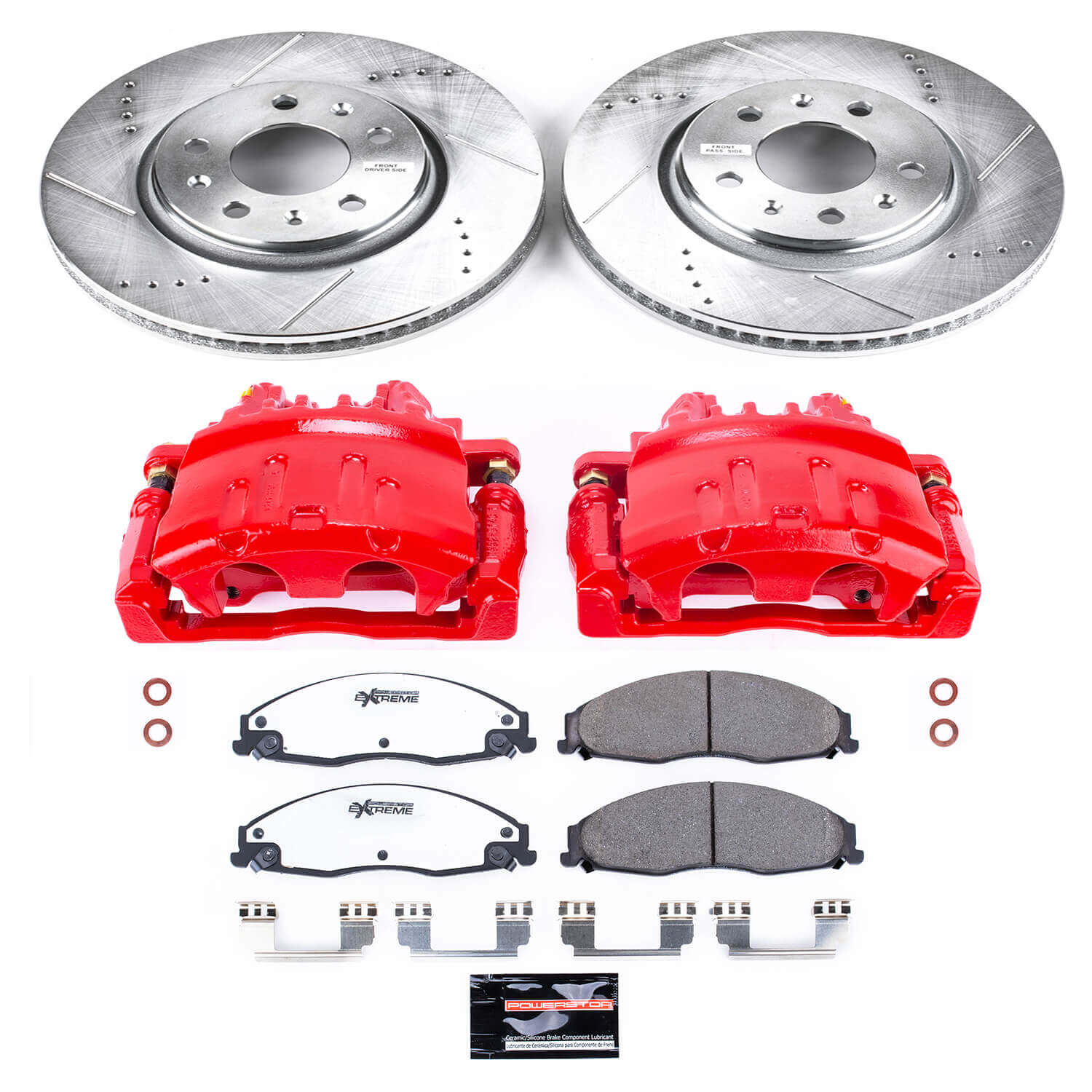 Power Stop KC1423-26 Z26 Street Warrior 1-Click Front Brake Kit With Calipers for 2005-2008 Cadillac Sts product image