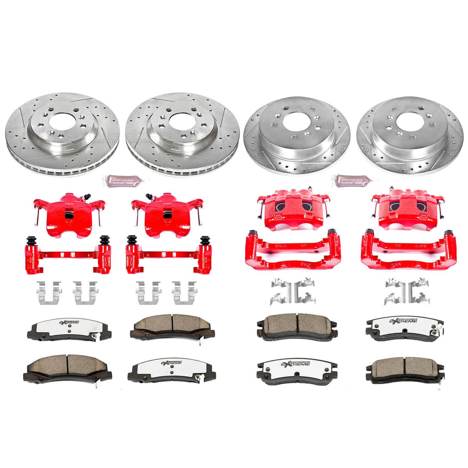 Power Stop KC1438-26 Z26 Extreme Street Warrior 1-Click Brake Kit With Calipers (Front And Rear) for 2006-2010 Chevrolet Impala product image