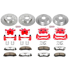 Power Stop KC1438-26 Z26 Extreme Street Warrior 1-Click Brake Kit With Calipers (Front And Rear) for 2006-2010 Chevrolet Impala product image