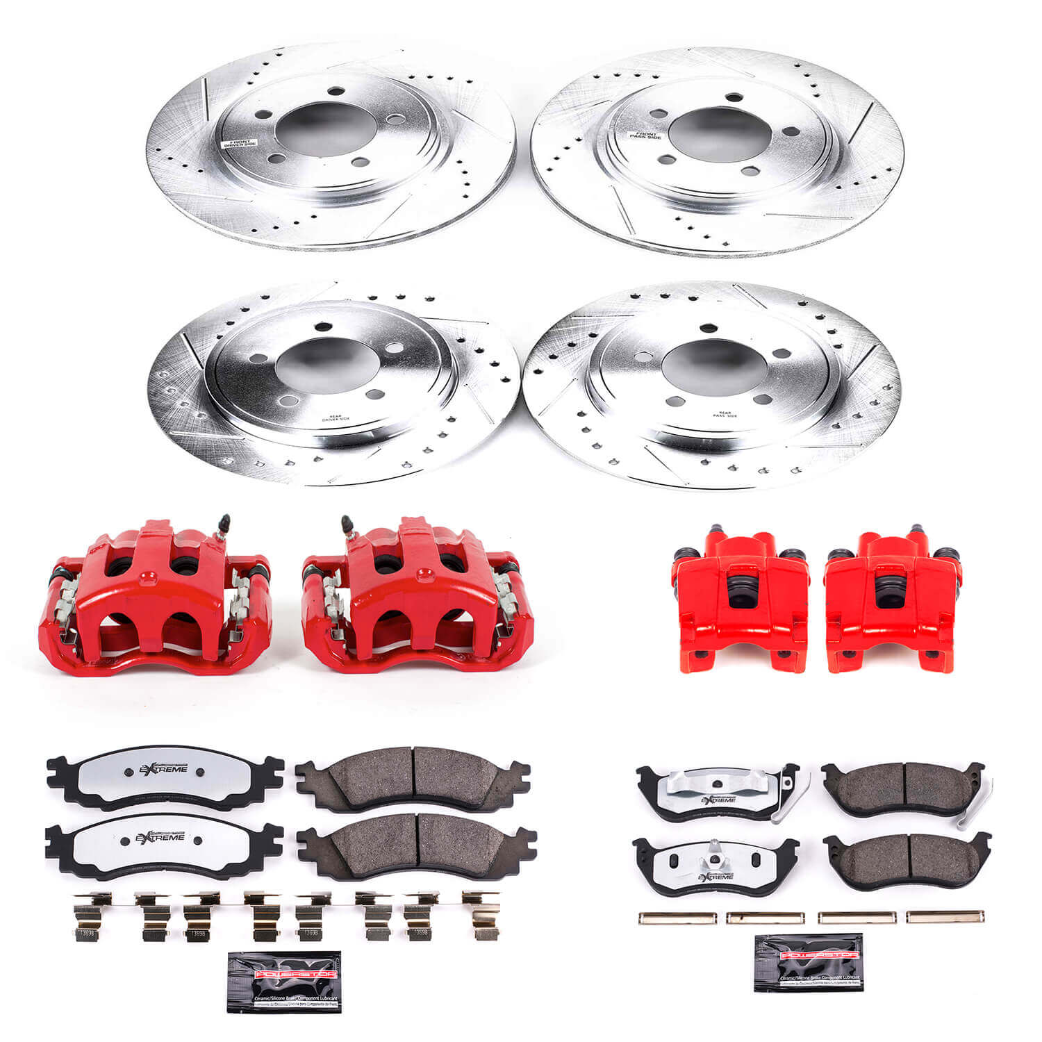 Power Stop KC1443-36 Z36 Extreme Performance Truck And Tow 1-Click Front And Rear Brake Kit With Calipers for 2006-2010 Ford Explorer product image