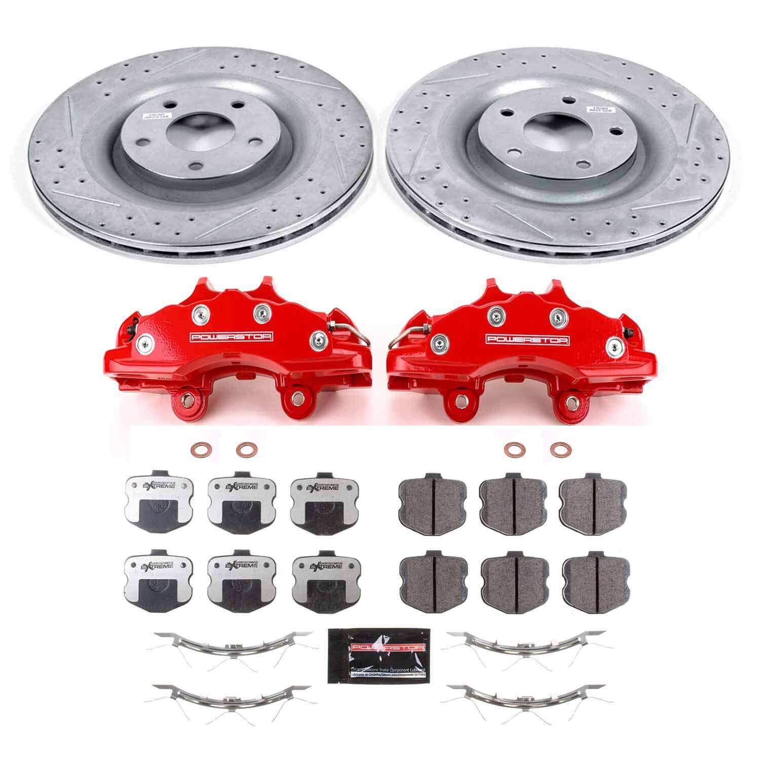 Power Stop KC1444-26 Z26 Street Warrior 1-Click Pad And Rotor Kit With Calipers for 2006-2007 Chevrolet Corvette Z06 product image