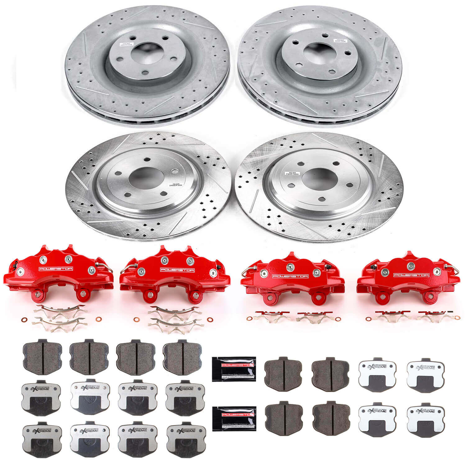 Power Stop KC1445-26 Z26 Street Warrior 1-Click Pad And Rotor Kit With Calipers for 2006-2007 Chevrolet Corvette Z06 product image