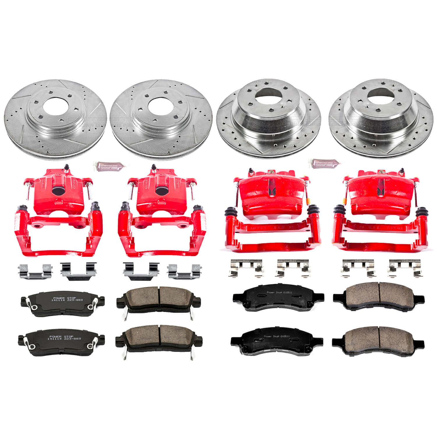 Power Stop KC1454 Z23 Evolution Sport Performance 1-Click Brake Kit With Calipers (Front And Rear) for 2006-2009 Chevrolet Trailblazer product image