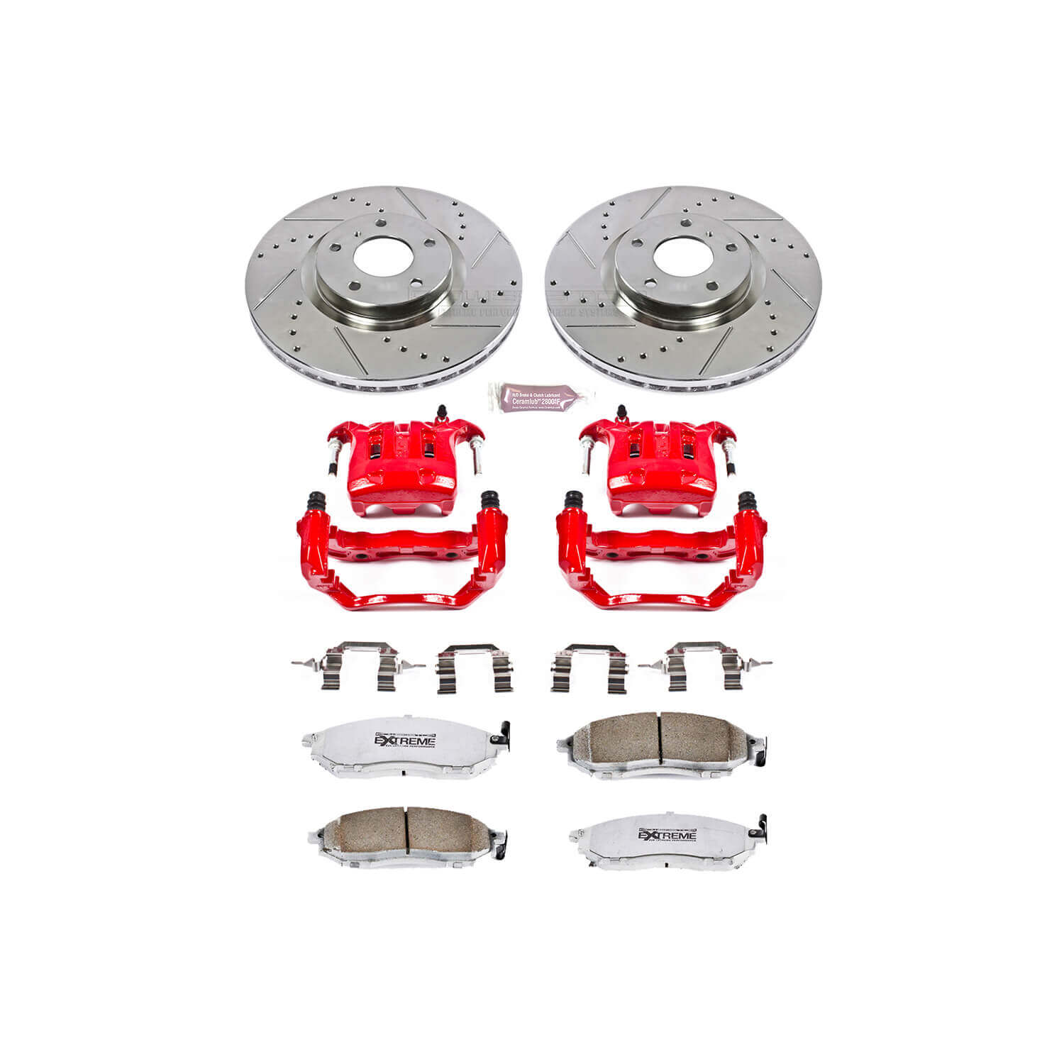 Power Stop KC152-26 Z26 Extreme Street Warrior 1-Click Brake Kit With Calipers (Front) for 2002-2006 INFINITI M45 product image
