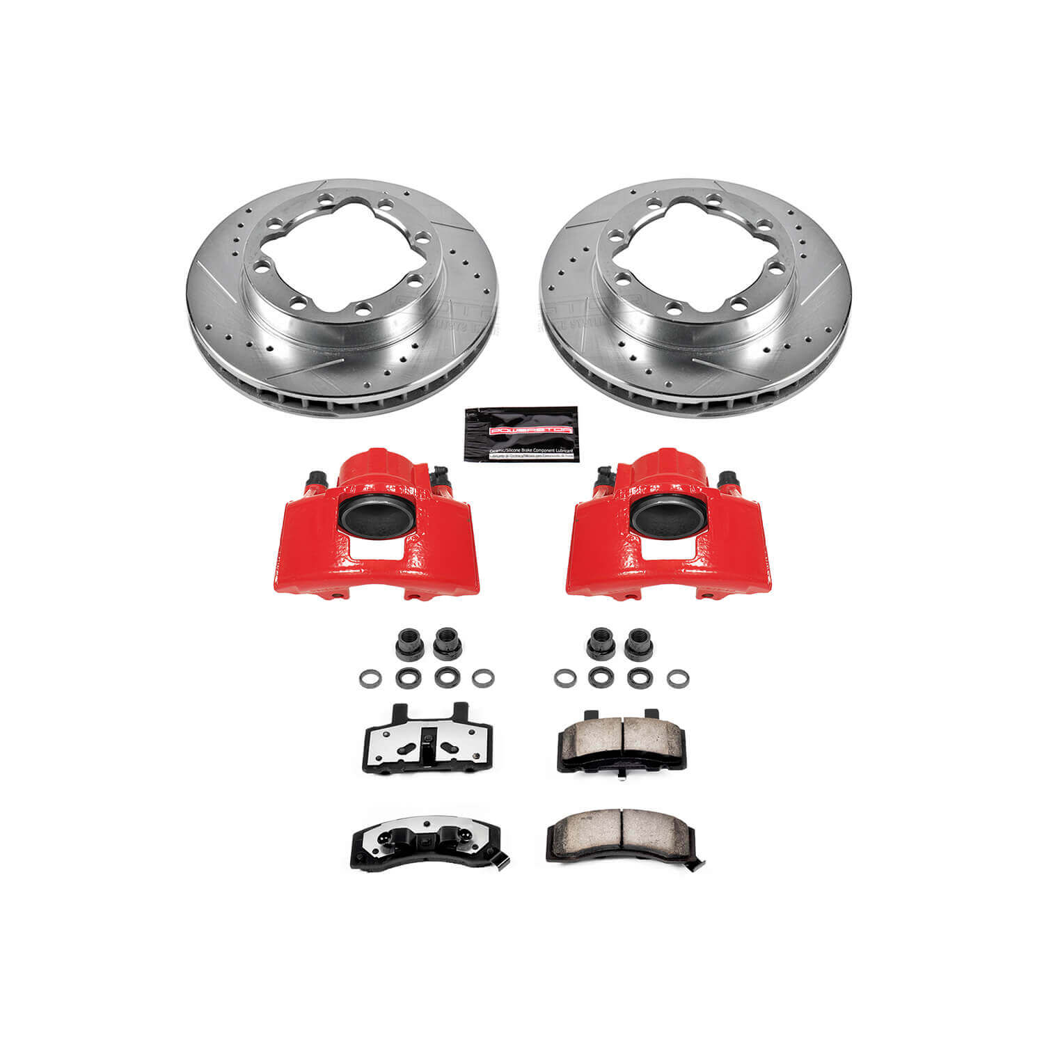 Power Stop KC1524-36 Z36 Extreme Performance Truck And Tow 1-Click Drilled And Slotted Front Brake Kit With Calipers for 1988-2000 Chevrolet K1500 Suburban product image