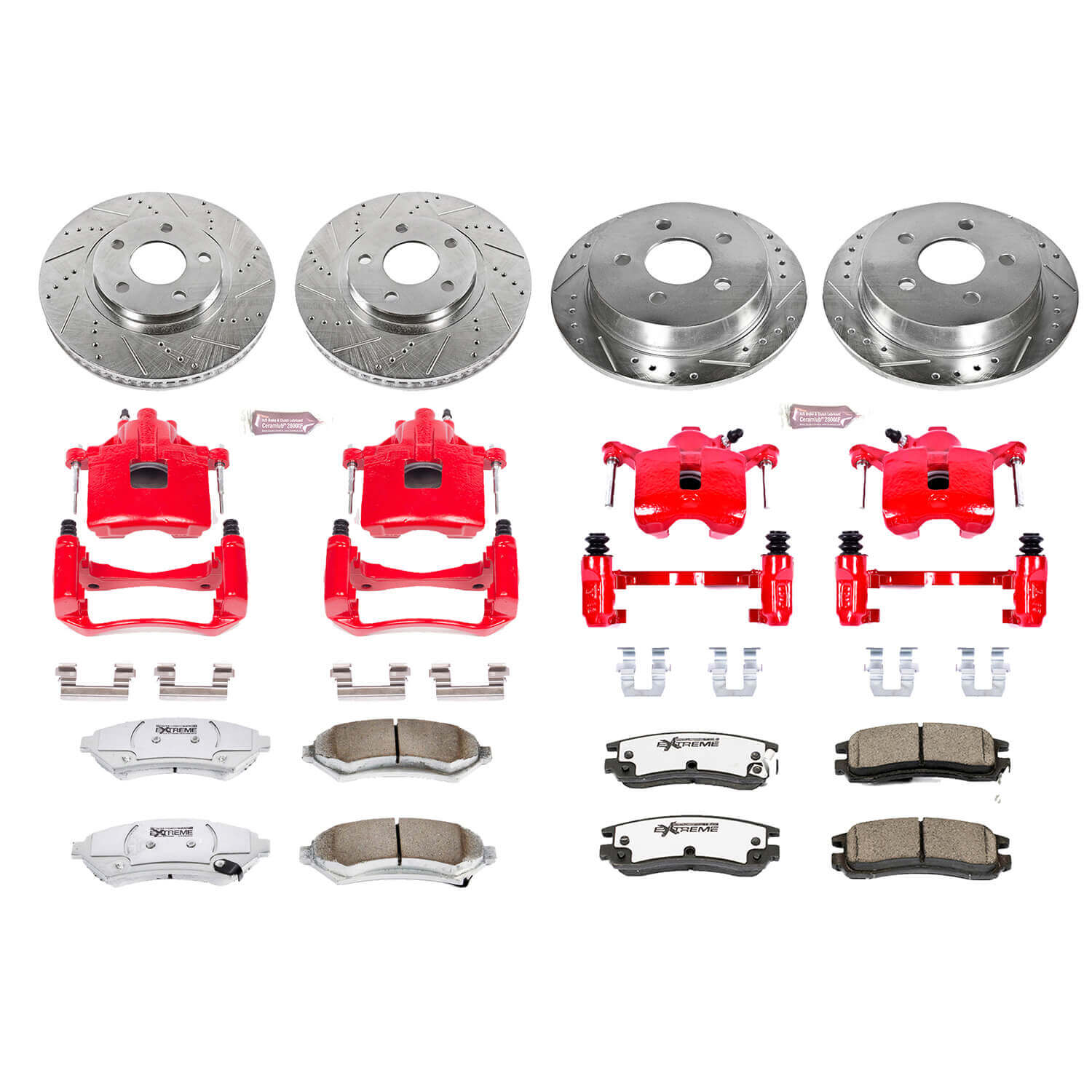 Power Stop KC1544-26 Z26 Extreme Street Warrior 1-Click Brake Kit With Calipers (Front And Rear) for 1998-2005 Chevrolet Impala product image