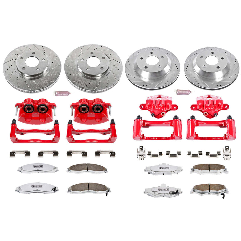 Power Stop KC1548-26 - Z26 Extreme Street Warrior 1-Click Brake Kit With Calipers (Front And Rear) vehicle fitment brake part