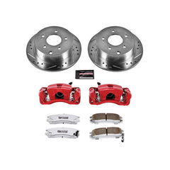 Power Stop KC155-26 Z26 Extreme Street Warrior 1-Click Drilled And Slotted Rear Brake Kit With Calipers for 2004-2012 Mitsubishi Eclipse product image