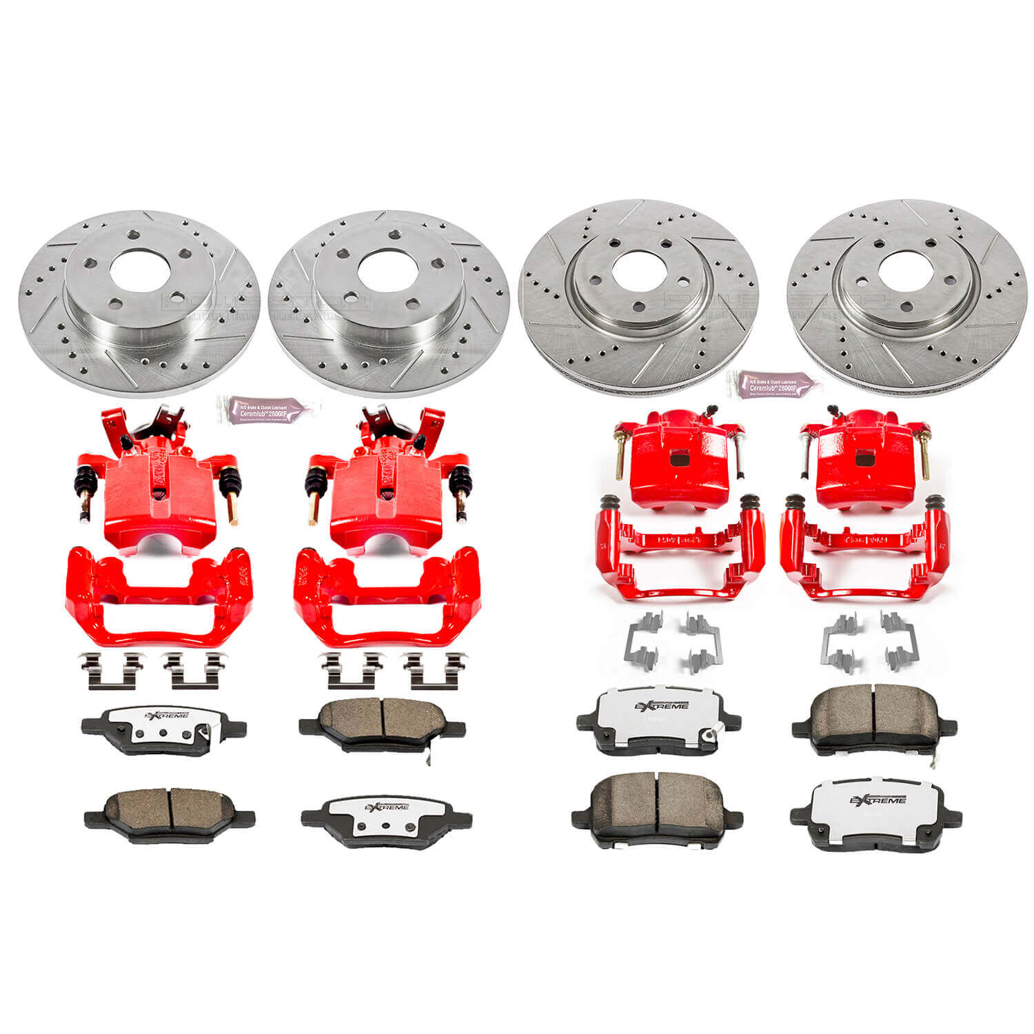 Power Stop KC1612-26 Z26 Extreme Street Warrior 1-Click Brake Kit With Calipers (Front And Rear) for 2004-2010 Chevrolet Cobalt product image