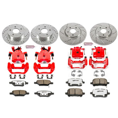 Power Stop KC1612-26 Z26 Extreme Street Warrior 1-Click Brake Kit With Calipers (Front And Rear) for 2004-2010 Chevrolet Cobalt product image