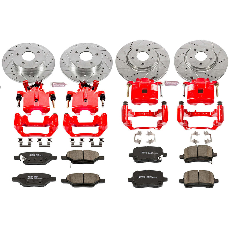 Power Stop KC1612 - Z23 Evolution Sport Performance 1-Click Brake Kit With Calipers (Front And Rear) vehicle fitment brake part