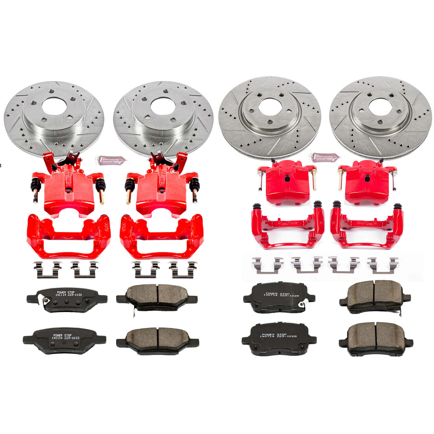 Power Stop KC1612A - Z23 Evolution Sport Performance 1-Click Brake Kit With Calipers (Front And Rear) vehicle fitment brake part