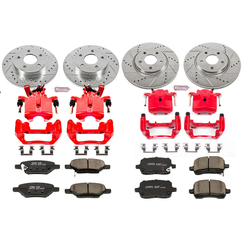 Power Stop KC1612A - Z23 Evolution Sport Performance 1-Click Brake Kit With Calipers (Front And Rear) vehicle fitment brake part