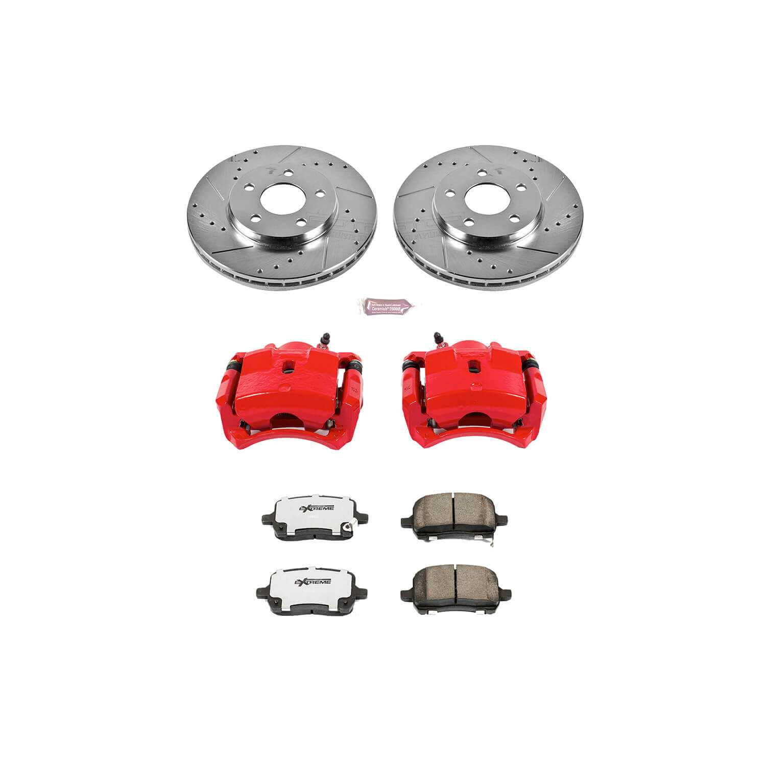 Power Stop KC1617-26 Z26 Extreme Street Warrior 1-Click Brake Kit With Calipers (Front) for 2004-2008 Chevrolet Malibu product image