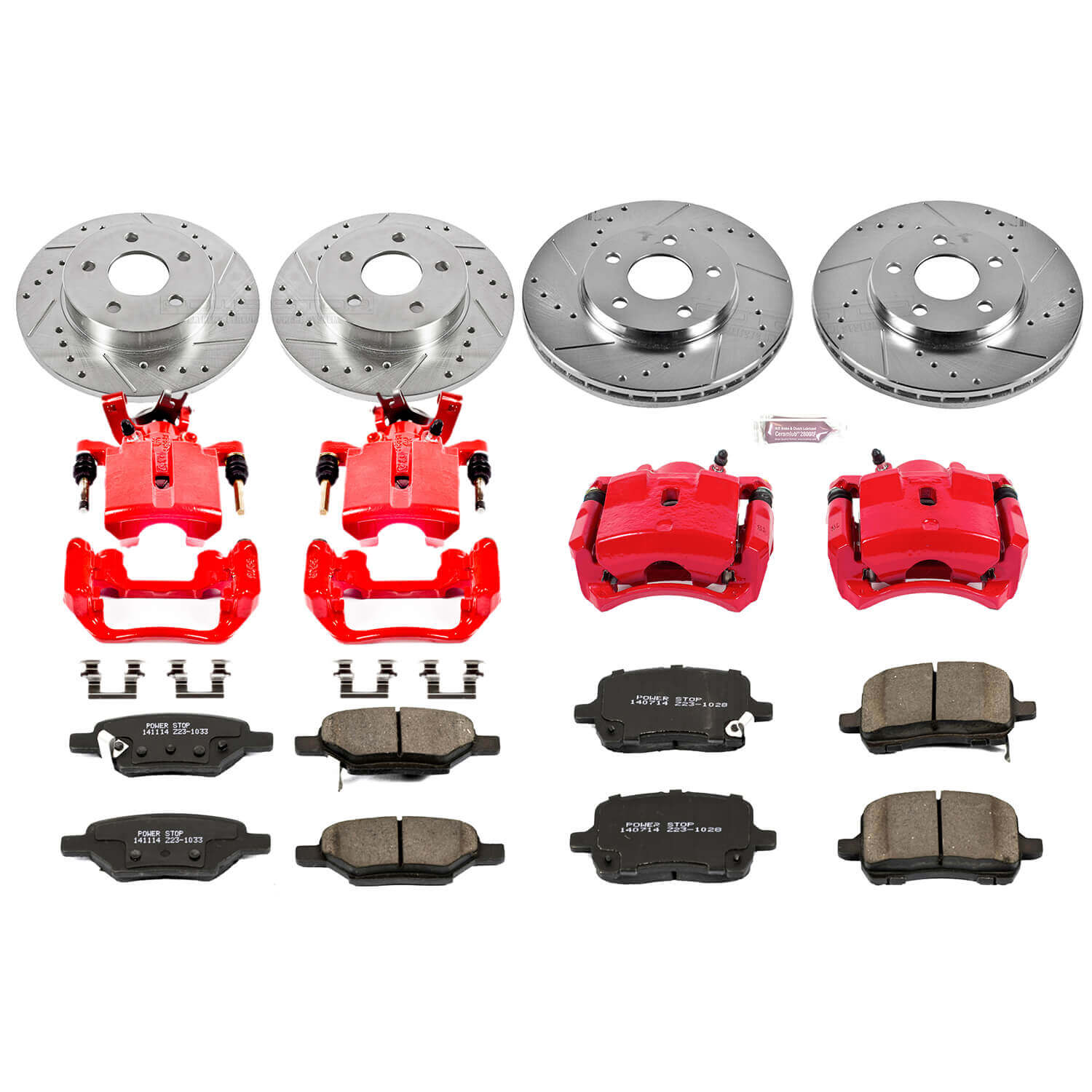 Power Stop KC1618 - Z23 Evolution Sport Performance 1-Click Brake Kit With Calipers (Front And Rear) vehicle fitment brake part