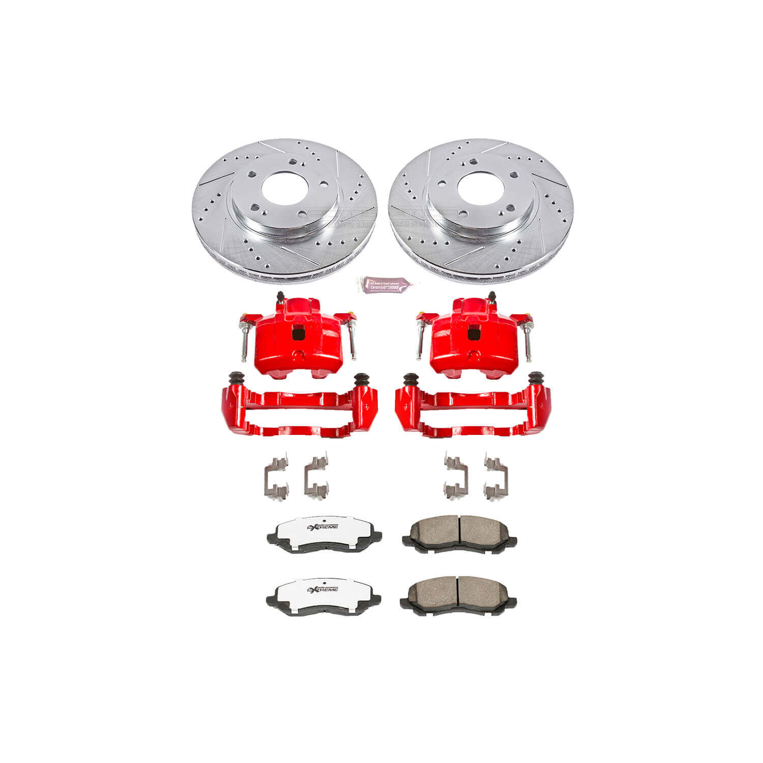 Power Stop KC1678-26 Z26 Extreme Street Warrior 1-Click Brake Kit With Calipers (Front) for 2000-2012 Chrysler Sebring - Coupe (2 product image