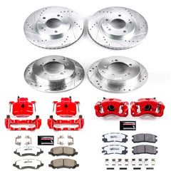 Power Stop KC1683-26 Z26 Extreme Street Warrior 1-Click Brake Kit With Calipers (Front And Rear) for 2000-2005 Chrysler Sebring Coupe (2 Door) product image
