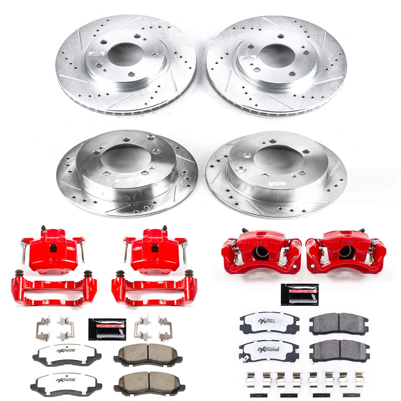 Power Stop KC1683-26 Z26 Extreme Street Warrior 1-Click Brake Kit With Calipers (Front And Rear) for 2000-2005 Chrysler Sebring Coupe (2 Door) product image