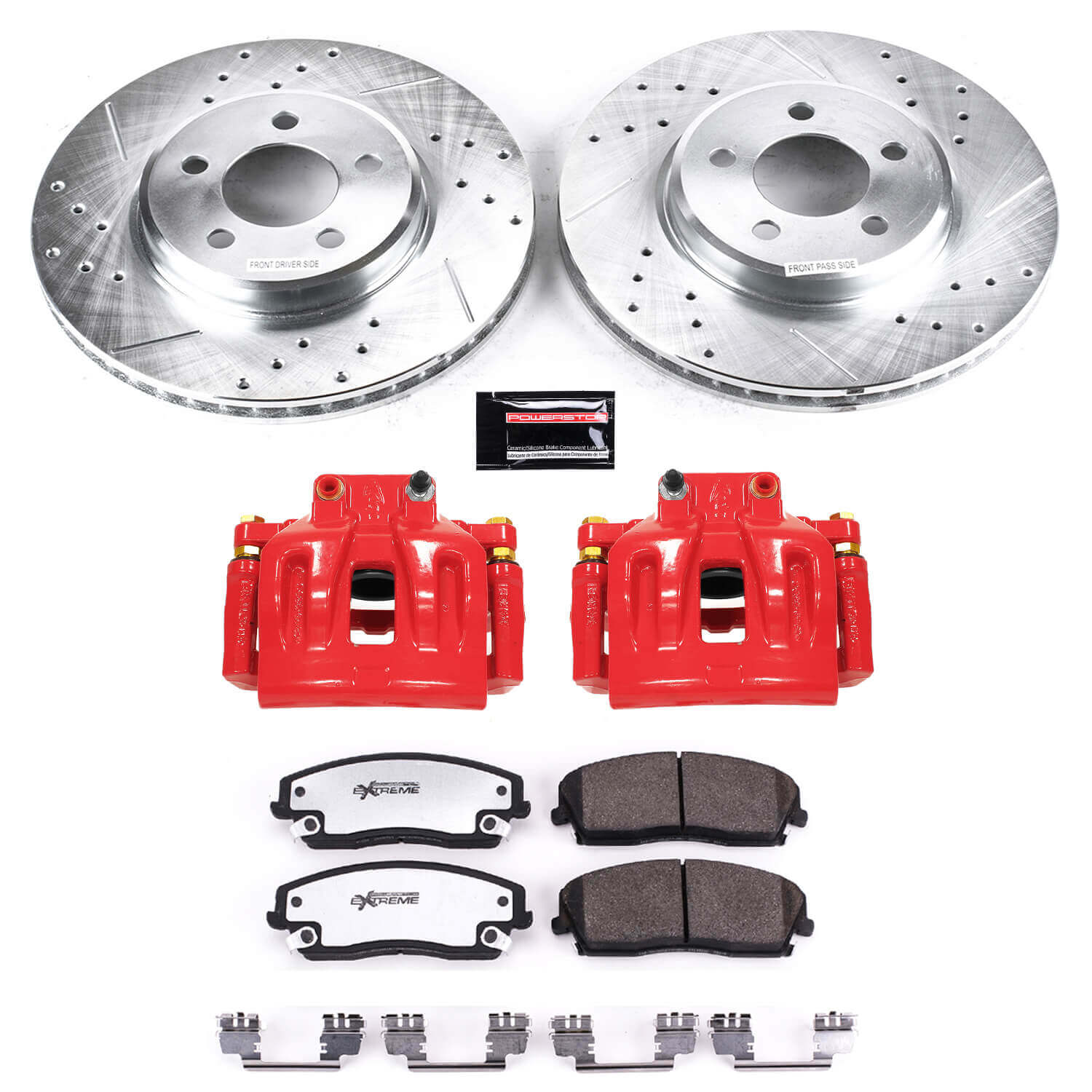 Power Stop KC1714A-26 Z26 Extreme Street Warrior 1-Click Brake Kit With Calipers (Front) for 2012-2021 Chrysler 300 - product image