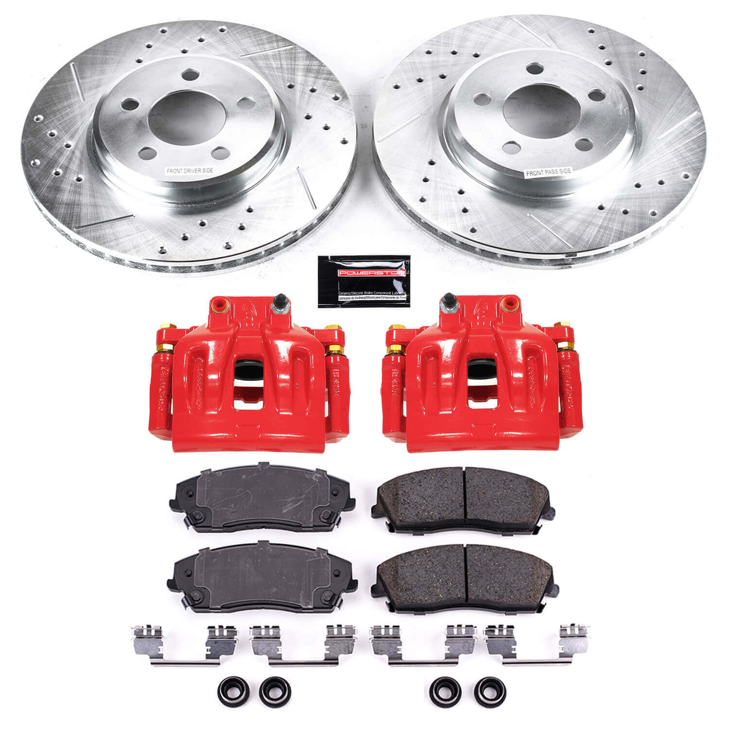 Power Stop KC1714A Z23 Evolution Sport Performance 1-Click Brake Kit With Calipers (Front) for 2012-2021 Chrysler 300 - product image