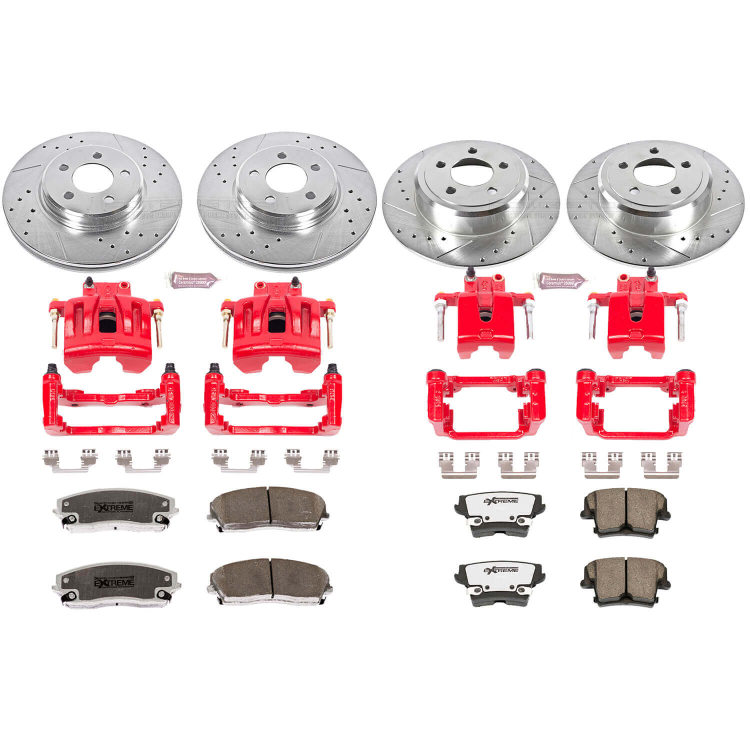 Power Stop KC1715-26 Z26 Extreme Street Warrior 1-Click Brake Kit With Calipers (Front And Rear) for 2005-2011 Chrysler 300 product image