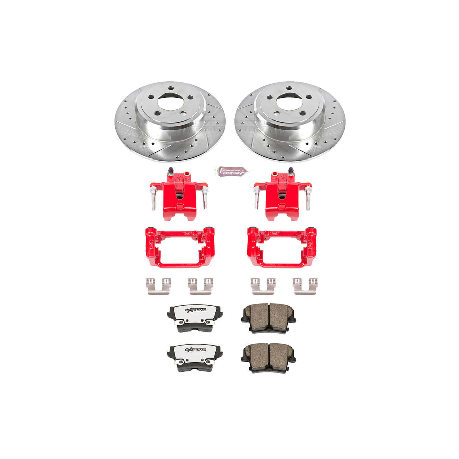 Power Stop KC1719-26 Z26 Extreme Street Warrior 1-Click Brake Kit With Calipers (Rear) - Solid Rear Rotors for 2005-2021 Chrysler 300 product image
