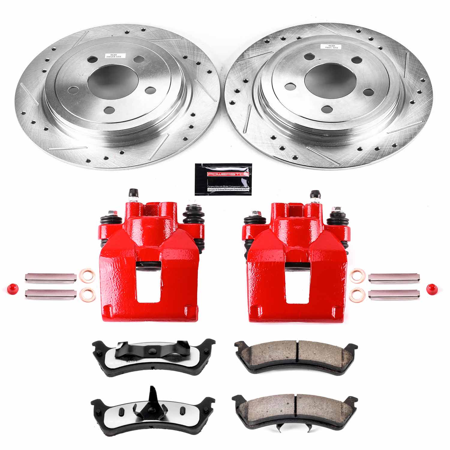 Power Stop KC1770-36 Z36 Extreme Performance Truck And Tow 1-Click Drilled And Slotted Rear Brake Kit With Calipers for 2003 Ford Explorer Sport product image