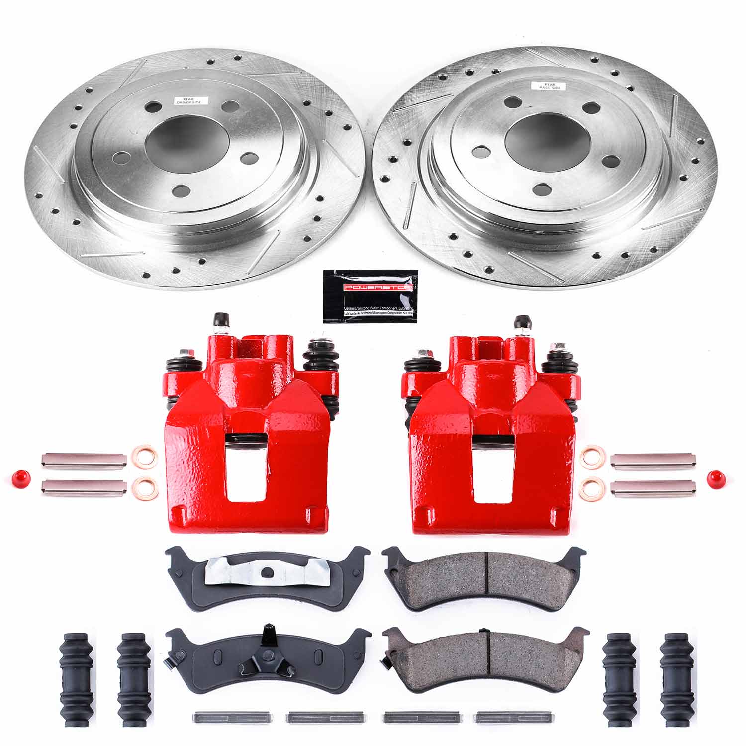 Power Stop KC1770 Z23 Evolution Sport Performance 1-Click Drilled And Slotted Rear Brake Kit With Calipers for 2003 Ford Explorer Sport product image